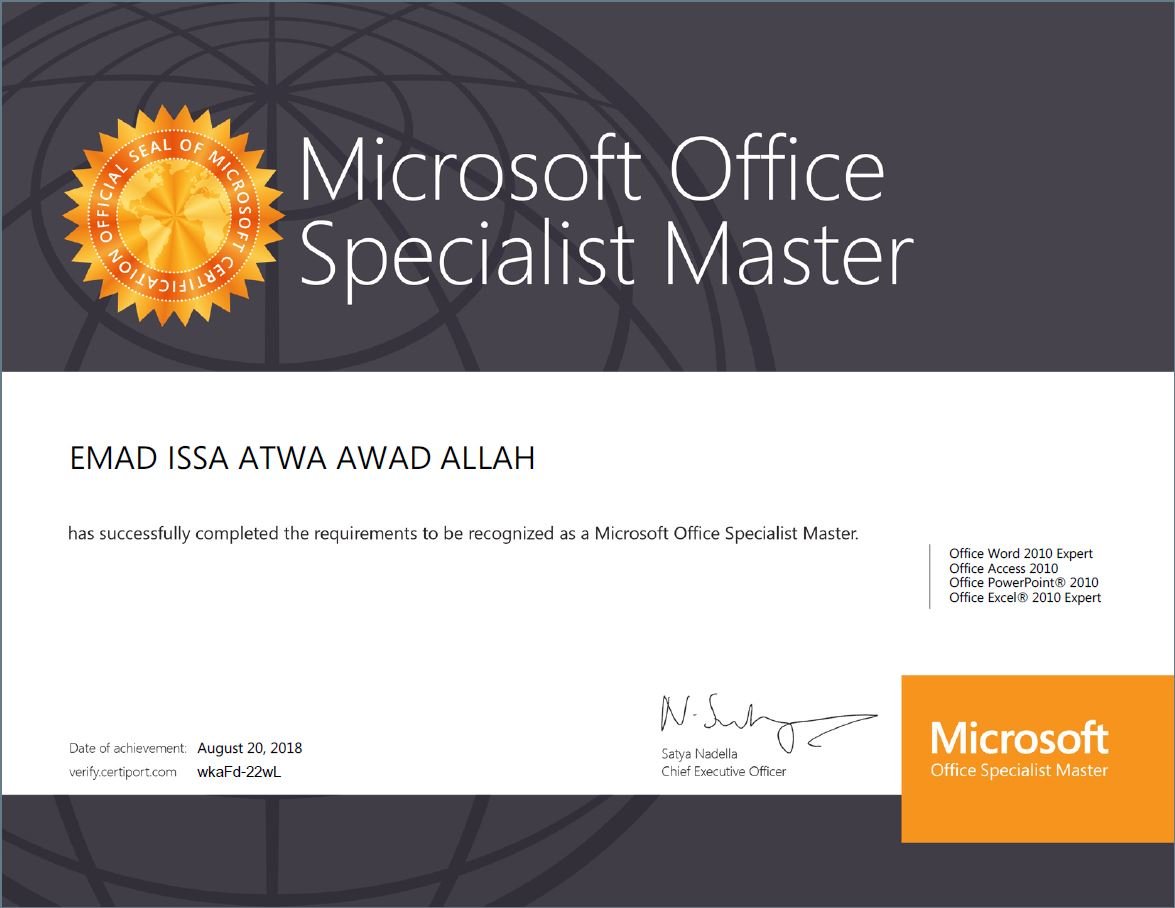 MOS Certificate