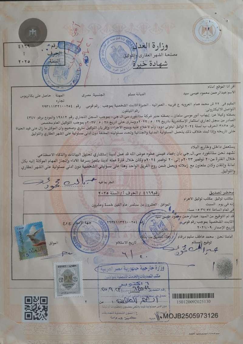 استشاري تحليل الأعمال والذكاء الاصطناعي
